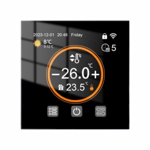 TERMOSTAT ULTRASMART NEGRU LCD SI SENZOR SAPA VTH T500B