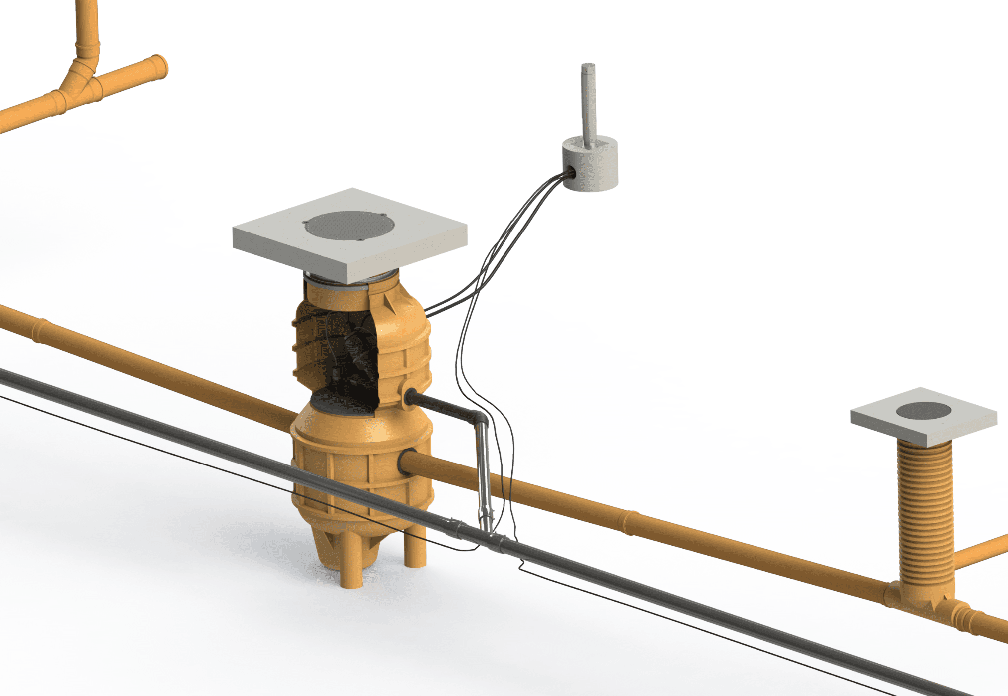 VALVacuum 2 VALVacuum by Valrom oferă un sistem complet pentru gestionarea apelor uzate prin tehnologia vacuum. Include cămine, fitinguri, pompe, rezervoare și vane specializate, asigurând transport rapid și eficient în aplicații municipale, industriale și comerciale