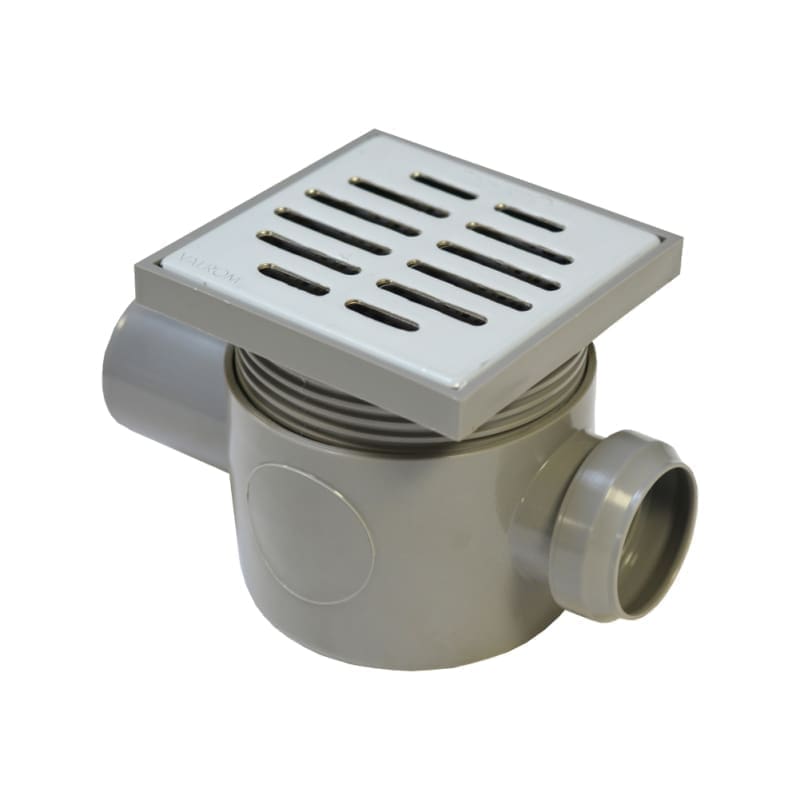 133519_l.jpeg VALEasy "V" FLOOR DRAIN TRAP 1 IN D. 40-1 OUT D. 50 H80 EXTENSION AND STAINLESS STEEL GRATE