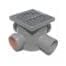 VALEasy "V" FLOOR DRAIN 3IN D. 40-1OUT D. 50 H80 EXTENSION AND STAINLESS STEEL GRATE