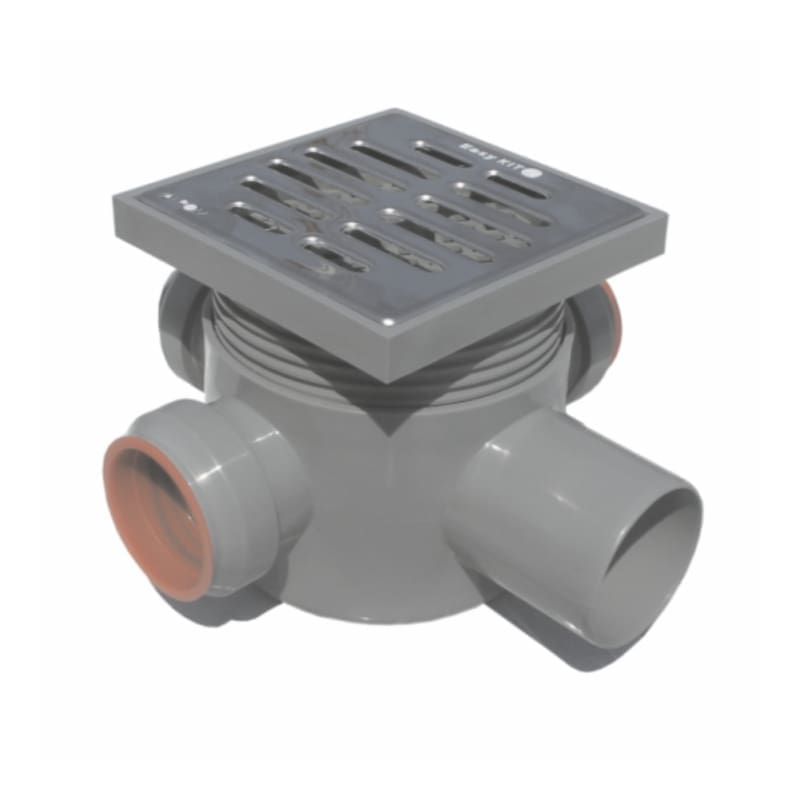 133520_l.jpeg VALEasy "V" FLOOR DRAIN 3IN D. 40-1OUT D. 50 H80 EXTENSION AND STAINLESS STEEL GRATE