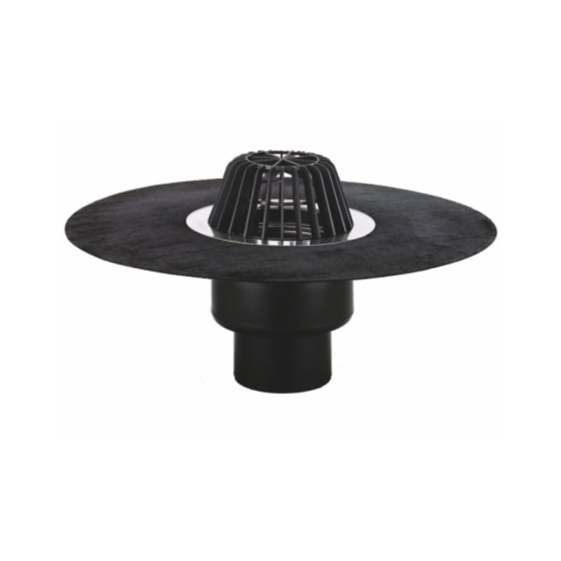 136973_l.jpeg VALRain VERTICAL ROOF DRAIN DN125 WITH BITUMEN COLLAR AND LEAF GUARD