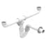 WHITE PP DOUBLE BASIN SINK WASTE TRAP VALEasy D.40-1"1/2 WASHING MACHINE