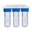 SET 3 VALHOH 10" CLEAR FILTER HOUSINGS 1"