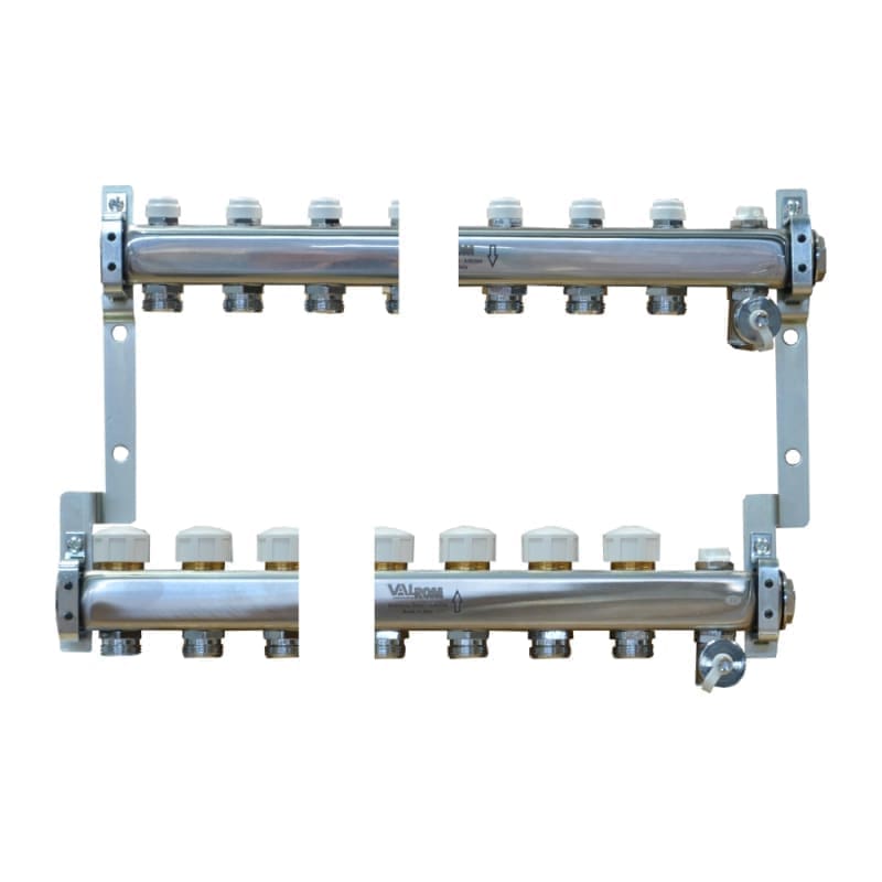 139977_l.jpeg VALThermio EUROCON Stainless Steel Manifold Kit with Balancing Valves, 10 Circuits, 1''