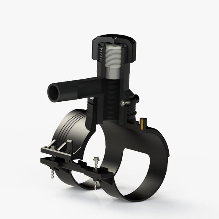 15285_l.jpg VALGasio GF D.160x40 SDR11 360° Swiveling Service Tee with Clamp