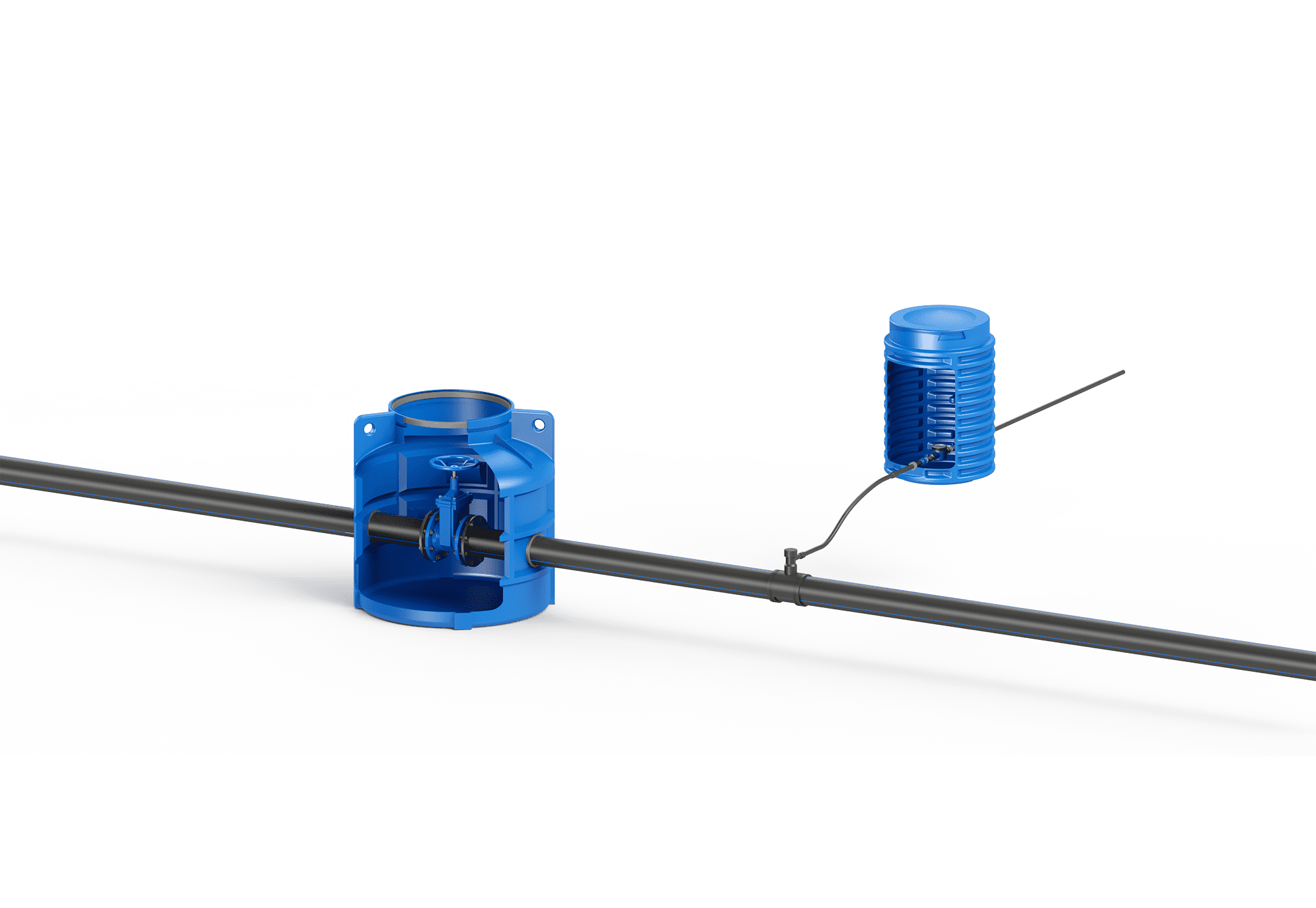 Sistem de țevi, fitinguri și accesorii destinate transportului apei sub presiune.